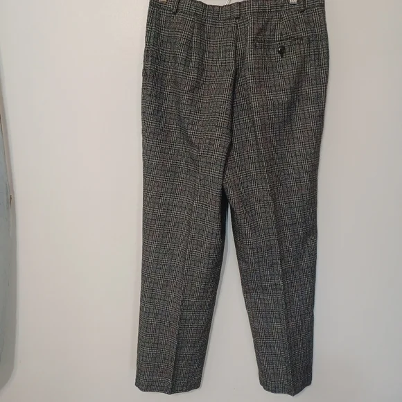 Glen Plaid Pants Dark Academia Career Work Office Size 14 Ankle Length Vintage - Picture 5 of 13